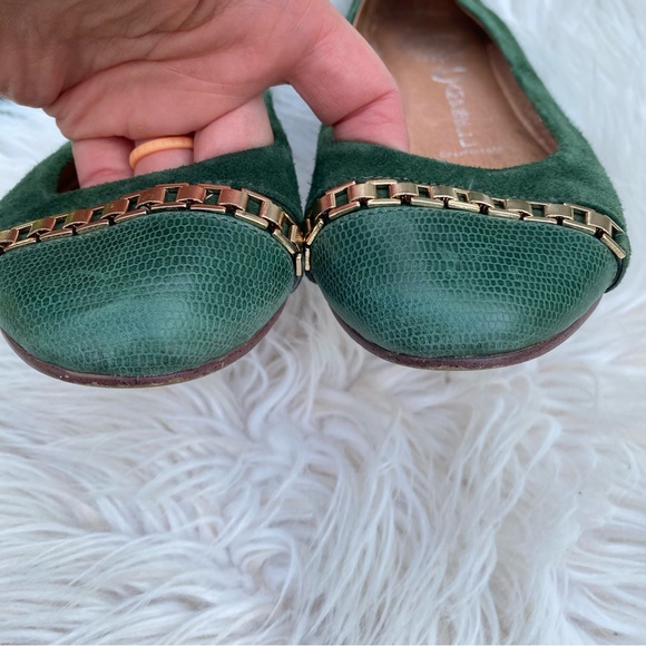 Jeffrey Campbell Ibiza Gabi Green Cap toe w/Chain Tassel Flats 7.5 - Picture 2 of 8